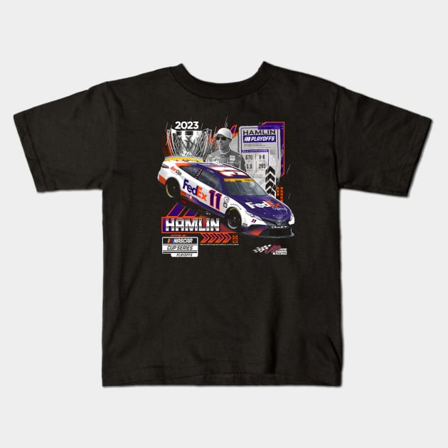 Denny Hamlin Series Playoffs Kids T-Shirt by art.Hamdan